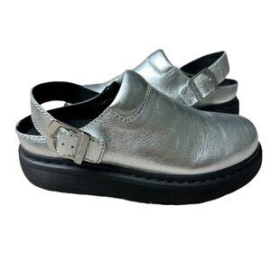 Dr Martens WOMENS 10 MENS 9 Silver Laketen Mules  Shoes Slingback Platform New